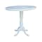 International Concepts Round 36 in Rd Top Pedestal Table, 12 in Leaf, 40.9 inH, Adjustable Height, White, 36 W, 48 L, Wood K08-36RXT-6B-2 - alternate 7